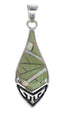 Turquoise And Opal Genuine Sterling Silver Southwestern Pendant VX54893